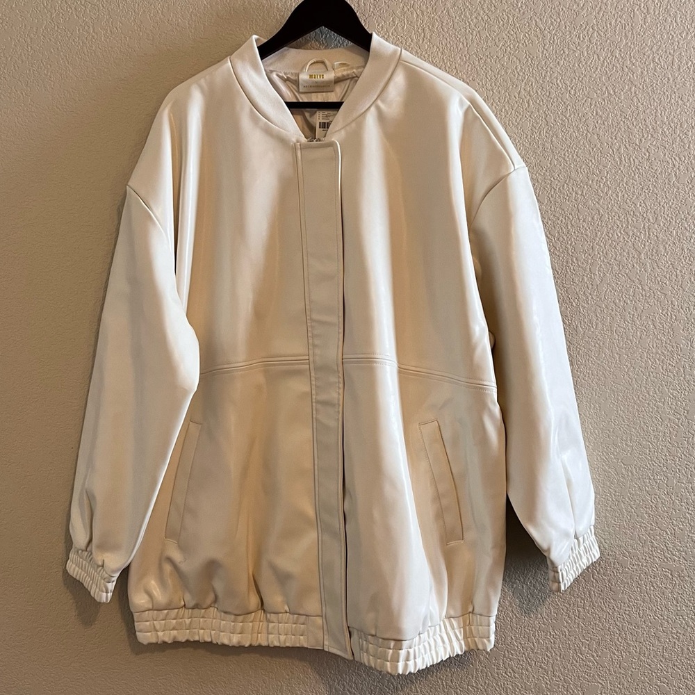 Anthropologie Maeve Oversized Faux Leather Bomber Jacket Size 2X NWT